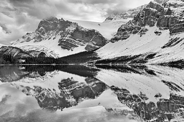 Canada-Alberta-Banff National Park Crowfoot Mountain reflected in Bow Lake